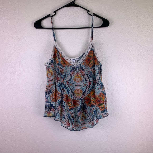 Abound Tops - ✨SALE✨ Tribal Sheer Peplum Tank